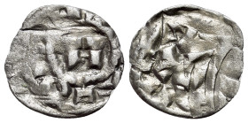 Italy, Lucca. Ottone I, II or III (951-1002) Denaro (15mm, 0.75g). Monogram of Ottone. R/ LVCA. Cf. CNI 1/12 MIR 100 Bellesia 1
