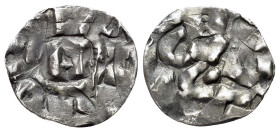 Italy, Lucca. Ottone I, II or III (951-1002) Denaro (16mm, 1.02g). Monogram of Ottone. R/ LVCA. Cf. CNI 1/12 MIR 100 Bellesia 1