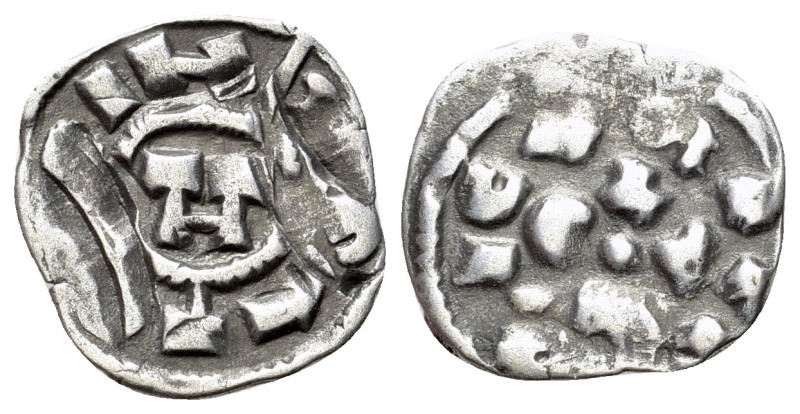 Italy, Lucca. Enrico III, IV o V (1004-1024) Denaro (15mm, 0.80g). Monogram of E...