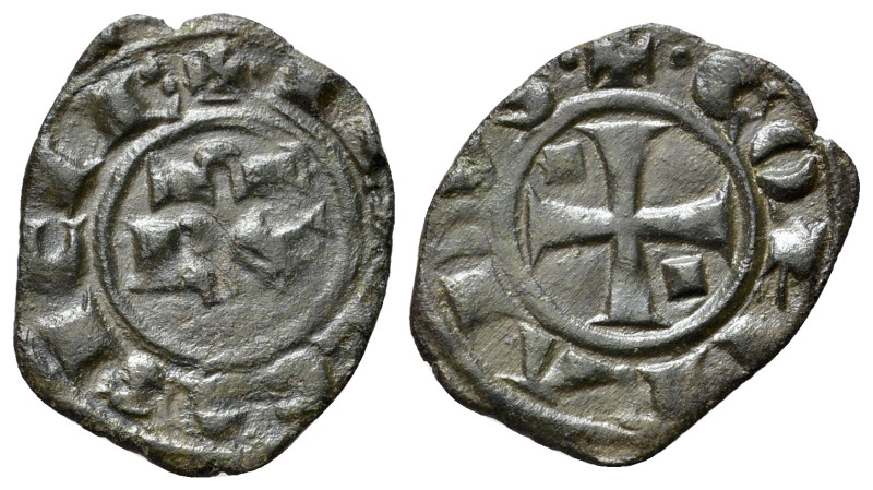 Italy, Sicily, Messina. Corrado I (1250-1254). BI Denaro (15mm, 0.65g, 6h). RX. ...