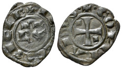 Italy, Sicily, Messina. Corrado I (1250-1254). BI Denaro (15mm, 0.65g, 6h). RX. R/ Cross. Spahr 155. VF