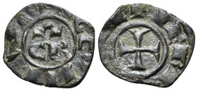 Italy, Sicily, Messina. Corrado II (1254-1258). BI Denaro (14mm, 0.70g, 5h). CR / Cross. Spahr 175. VF
