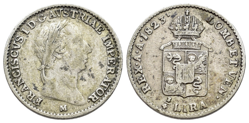 Italy, Milano. Francesco I d'Asburgo Lorena (1815-1835). 1/4 Lira 1823 (16mm, 1....