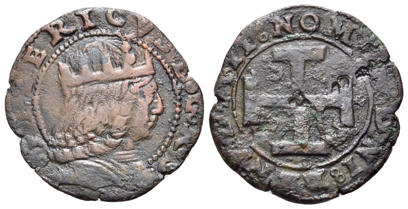 Italy, Napoli. Federico III (1496-1501). Æ Sestino (20mm, 1.82g). Crowned bust r...