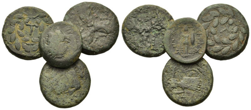 Lot of 4 Greek Æ coins, to be catalog. Lot sold as is, no return.