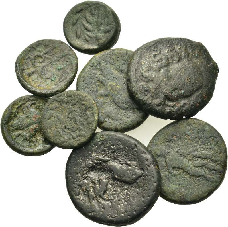 Lot of 8 Greek Æ coins, to be catalog. Lot sold as is, no return.