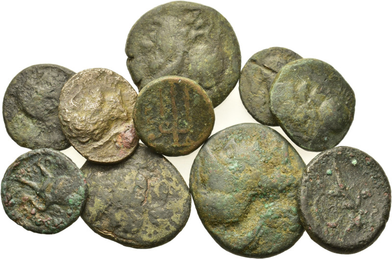 Lot of 10 Greek Æ coins, to be catalog. Lot sold as is, no return.