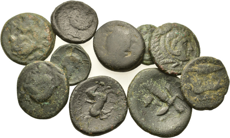 Lot of 10 Greek Æ coins, to be catalog. Lot sold as is, no return.