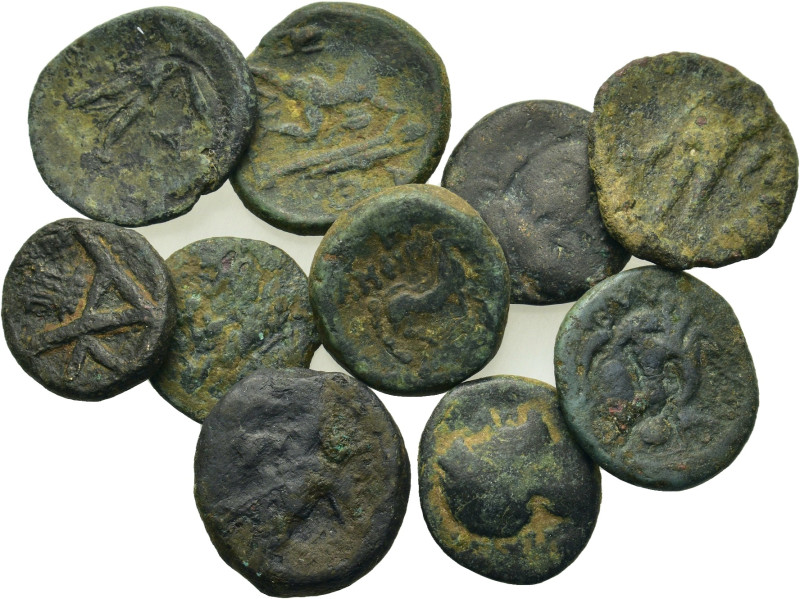 Lot of 10 Greek Æ coins, to be catalog. Lot sold as is, no return.