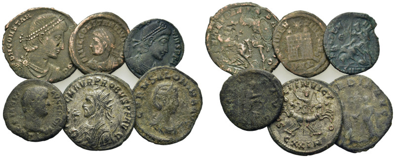 Lot of 6 Roman Imperial Æ coins, to be catalog. Lot sold as is, no return.