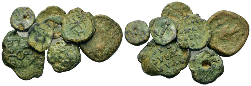 Lot of 7 Byzantine Æ coins and seal , to be catalog. Lot sold as is, no return.