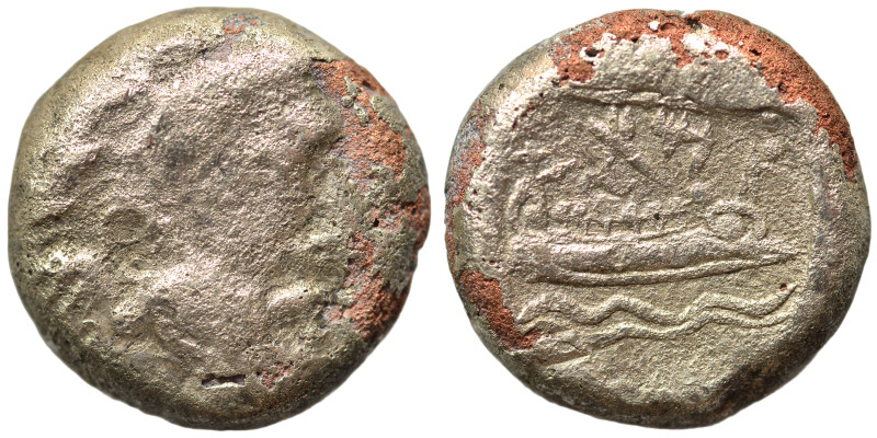 PHOENICIA. Arados. Uncertain king. Circa 400-384 BC. 1/3 Fourrée Shekel (silvere...