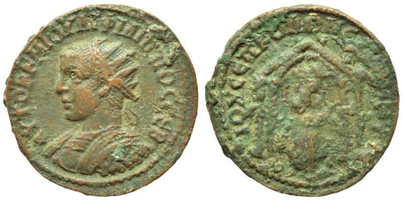 MESOPOTAMIA. Nisibis. Philip II, 247-249. Ae (bronze, 9.22 g, 24 mm). AYTOK K M ...