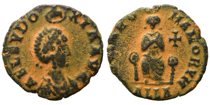 Aelia Eudoxia, Augusta, 400-404. Nummus (bronze, 1.81 g, 15 mm), Alexandria. AEL...