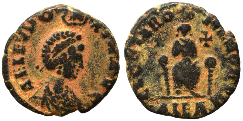 Aelia Eudoxia, Augusta, 400-404. Nummus (bronze, 2.09 g, 16 mm), Alexandria. AEL...