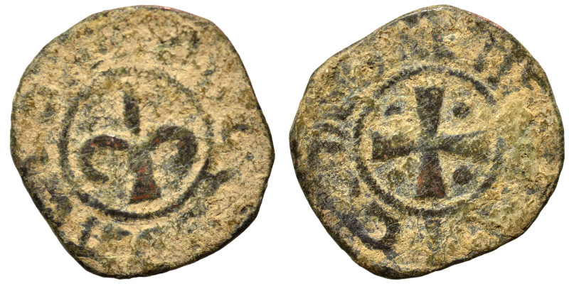 CRUSADERS. Principality of Antioch. Bohémond IV-V, 1233-1251. Pougeoise (bronze,...