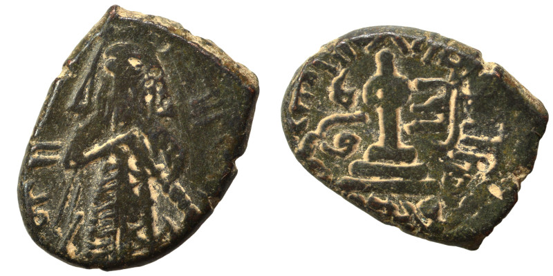 Umayyad Caliphate. al-Malik ibn Marwan, AH 65-86 / 685-705 AD. Fals (bronze, 4.3...