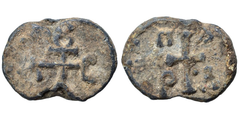 Byzantine seal (lead, 4.91 g, 20 mm). Nearly very fine.