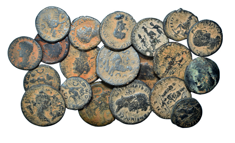 Group lot of circa 20 Roman provincial coins, some repatinated. G - F. As seen, ...