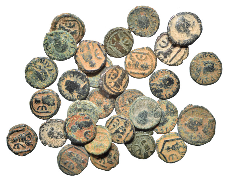 Group lot of 30 Byzantine coins, all Justin I and Justinian I Tyche Pentanummium...