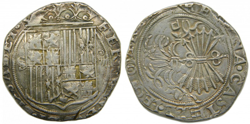 Reyes Católicos (1474-1504). 4 reales. Sevilla. (Cal. 211). Ag 13.49 gr. Escudo ...