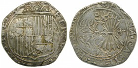 Reyes Católicos (1474-1504). 4 reales. Sevilla. (Cal. 211). Ag 13.49 gr. Escudo entre S y III. Grado: MBC