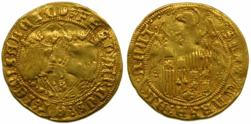 Reyes Católico (1474-1504). Doble excelente. Sevilla. (Cal. 74). Au 6,97 gr. Con...