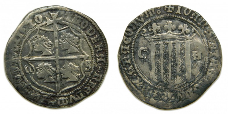 Carlos y Juana (1504-1516). 1520. 1 real. Zaragoza. (Cal. 163). Ag 3,19 gr. 1(5Z...
