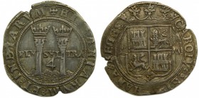 Carlos y Juana (1504-1516). S/F. 4 reales. México. (Cal. 87). Ag 13,76 gr. L-M con punto arriba. 			 Grado: EBC