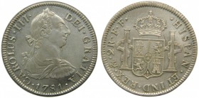 Carlos III (1759-1788). 1781. FF. 2 reales. México. (Cal. 1348). Ag 6,73 gr. Grado: EBC