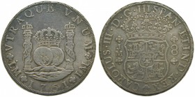 Carlos III (1759-1788). 1761. JM. 8 reales. Lima. (Cal. 836). Ag 26,66 gr.     Grado: MBC