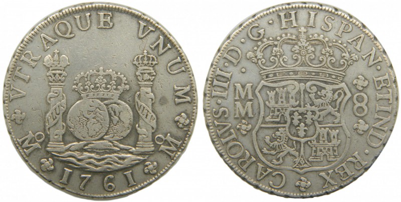 Carlos III (1759-1788). 1761. MM. 8 reales. México. (Cal. 888). Ag 26,98 gr. Col...