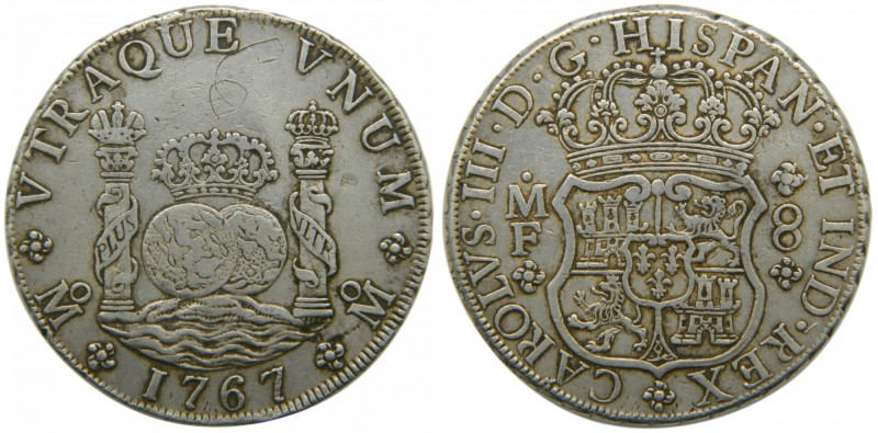 Carlos III (1759-1788). 1767. MF. 8 reales. México. (Cal. 906). Ag 26,92 gr. Col...