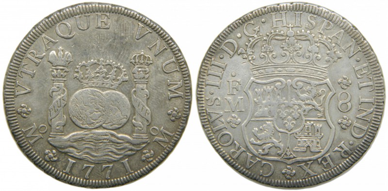 Carlos III (1759-1788). 1771. FM. 8 reales. México. (Cal. 914). Ag 26,89 gr. Col...