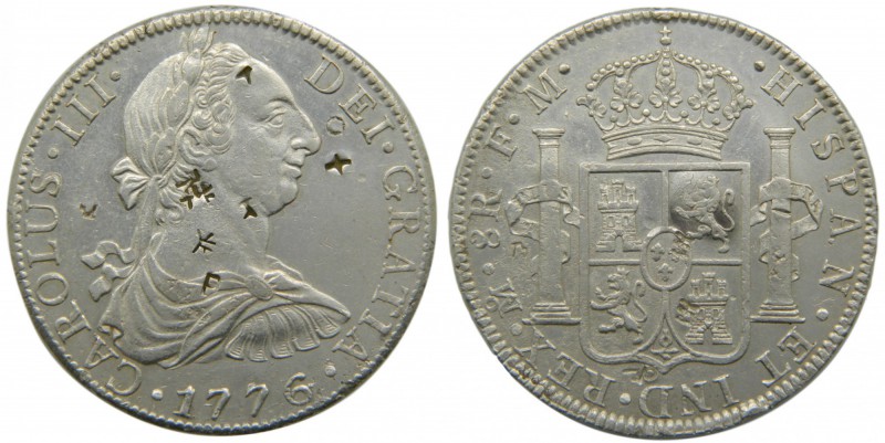 Carlos III (1759-1788). 1776. FM. 8 reales. México. (Cal. 921). Ag 26,81 gr. Res...