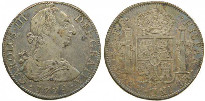 Carlos III (1759-1788). 1779. FF. 8 reales. México. (Cal. 929). Ag 26,88 gr. Bon...