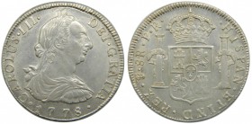 Carlos III (1759-1788). 1778. PR. 8 reales. Potosí. (Cal.979). Ag 26,88 gr. Grado: EBC