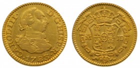 Carlos III (1759-1788). 1783. JD. 1/2 escudo. Madrid. (Cal. 774). Au 1,80 gr. Grado: MBC+/EBC-