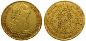 Carlos III (1759-1788). 1787. DV. 4 escudos. Madrid. (Cal.313). Au 13,40 gr. Grado: MBC
