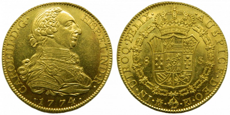 Carlos III (1759-1788). 1774. PJ. 8 escudos. Madrid. (Cal. 54). Au 27,06 gr. Bri...