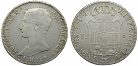 José Napoleón (1808-1814). 1809. IG. 8 reales. Madrid. (Cal. 33). Ag 26,70 gr. Grado: MBC