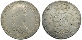 Fernando VII (1808-1833). 1815. GJ. 8 reales. Madrid. (Cal. 504). Ag 26,52 gr. Grado: MBC+