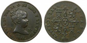 Isabel II (1833-1868). 1842. 1 maravedí. Segovia. (Cal. 568).    Grado: EBC+