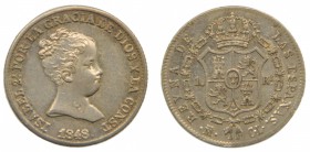 Isabel II (1833-1868). 1848. CL. 1 real. Madrid. (Cal. 416). Ag 1,35 gr. Grado: EBC+
