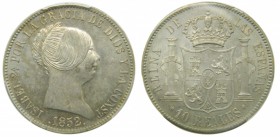 Isabel II (1833-1868). 1852. 10 reales. Madrid. (Cal. 222). PCGS Grado: MS62
