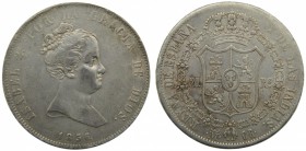 Isabel II (1833-1868). 1836. 20 reales. Madrid. (Cal. 161). Ag 26,93 gr. Grado: EBC-