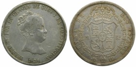 Isabel II (1833-1868). 1838. CL. 20 reales. Madrid. (Cal. 163). Ag 26,84 gr. Leve golpecito.  Grado: MBC+