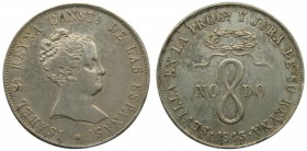 Isabel II (1833-1868). 1843. Medalla proclamación. Sevilla. Módulo de 4 reales. Ag 6,02 gr. no&do Grado: MBC+