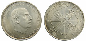 Francisco Franco (1939-1975). 1966. (*19-69). 100 pesetas. (Cal. 15). Palo recto. Grado: SC-