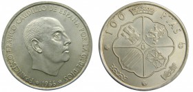 Francisco Franco (1939-1975). 1966. (*19-69). 100 pesetas. (Cal. 14). Palo curvo. Grado: SC-